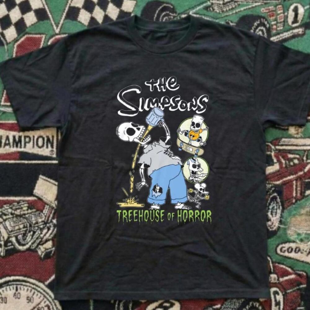 Gildan Men Black T-Shirt, The Simpsons Treehouse Of Horror Black T-Shirt